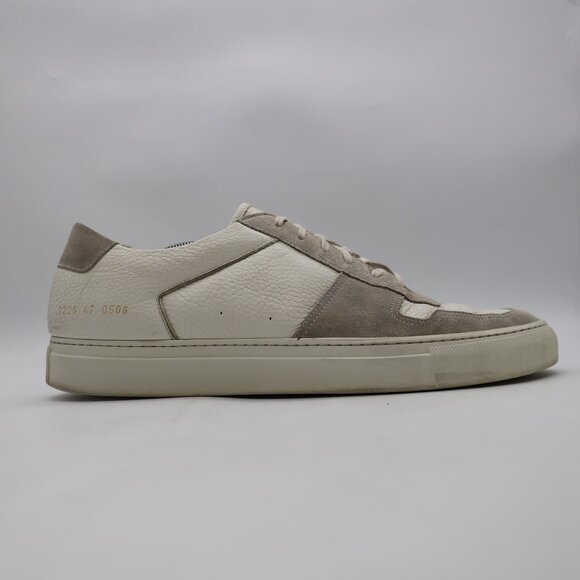 Common Projects Bball Low Grey White Suede Leather Men's EU 47 Made In Italy - Picture 1 of 10